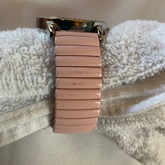 Working Pink and Silver Tone Watch with Rhinestones and New Battery! - Picture 6 of 7